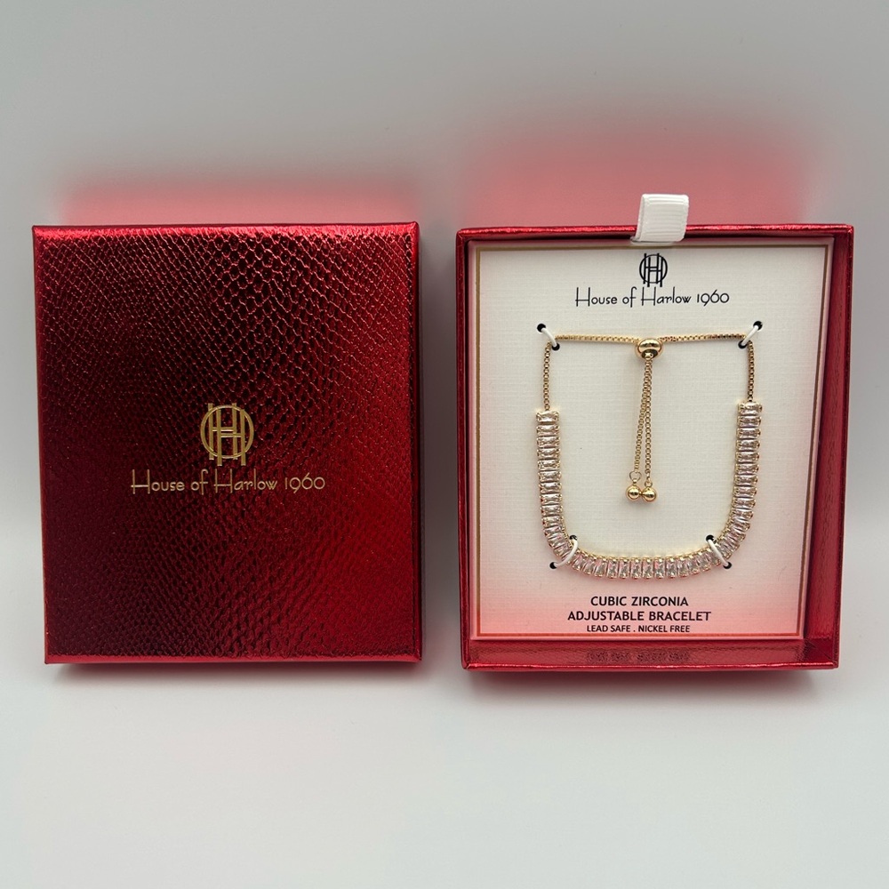 *New* House of Harlow 1960 & Piper K Cubic Zirconia Bracelet and Necklace Set - Picture 6 of 16